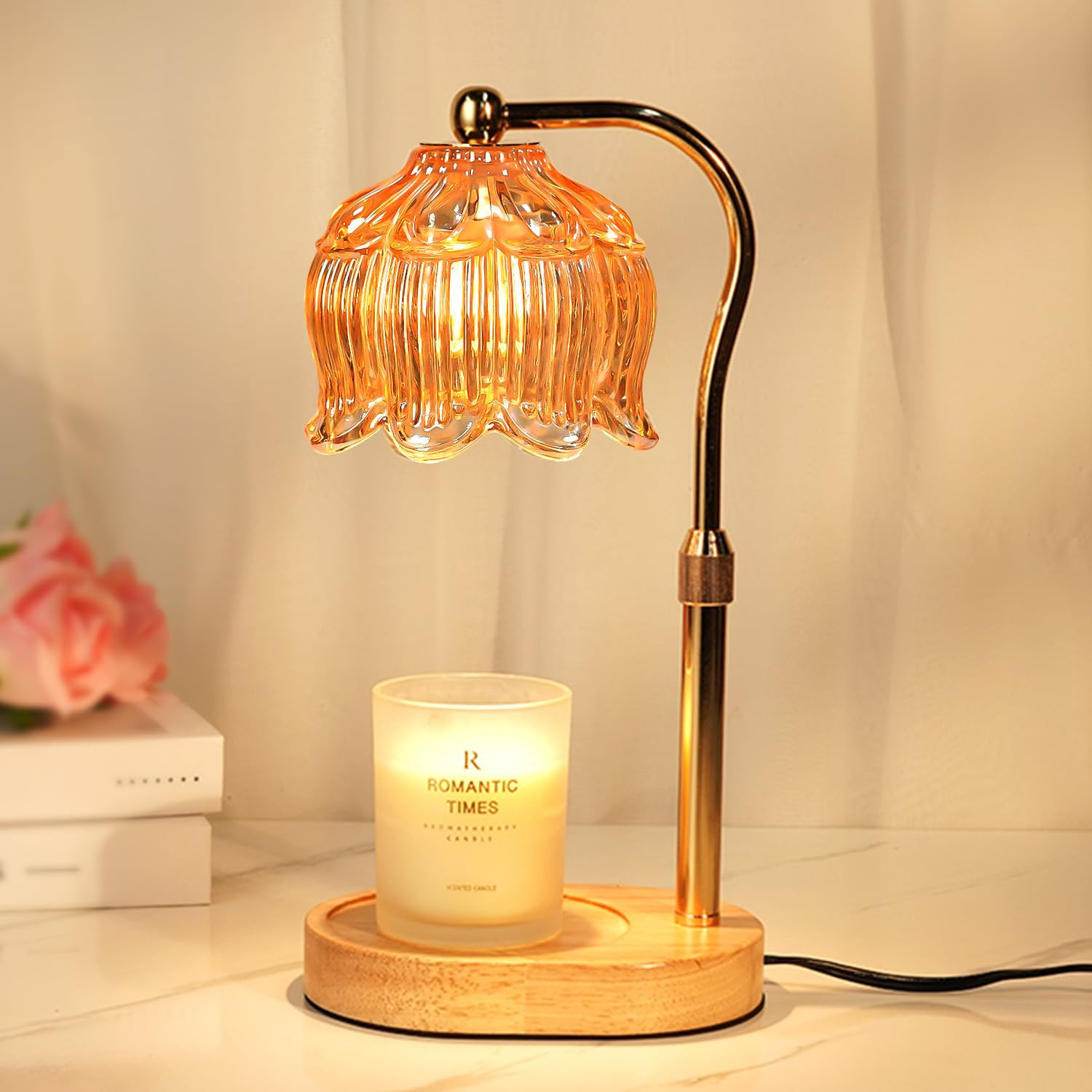 Flower Candle Warmer Lamp with Timer, Dimmable Candle Lamp Warmer, Christmas Birthday Gift for Wo... | Amazon (US)