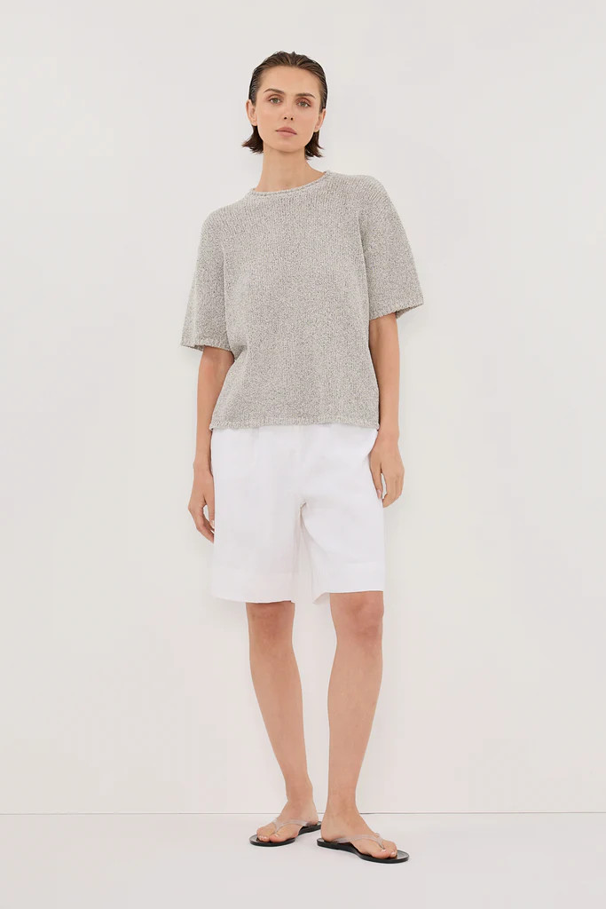 ERIN SILVER MARLE BOXY KNIT TEE | DISSH