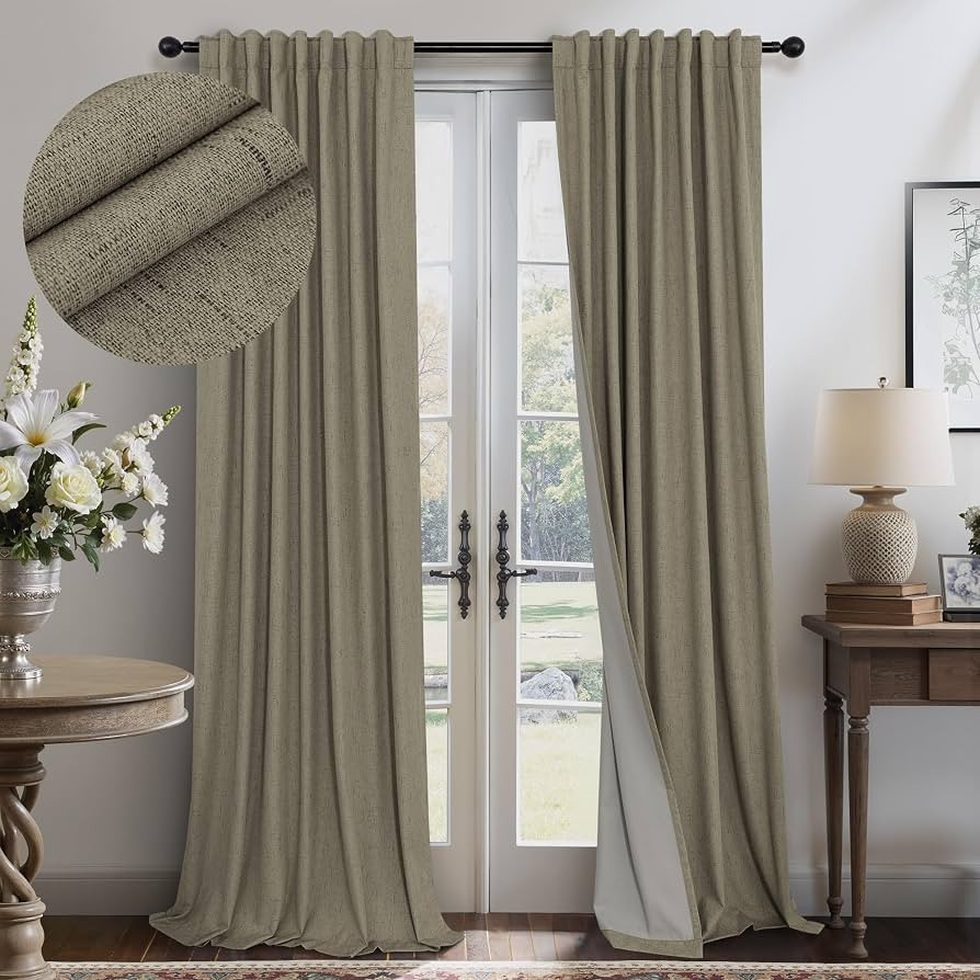 Pitalk Living Room Curtains 102 Inches Long for 103 Inch Tall Window Drape 100% Blackout Curtains... | Amazon (US)