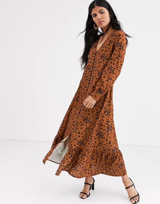 Lost Ink maxi smock dress with balloon sleeves | ASOS US