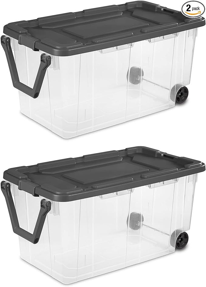 Sterilite 160 Quart Plastic Stacker Box, Lidded Storage Bin Container for Home and Garage Organiz... | Amazon (US)