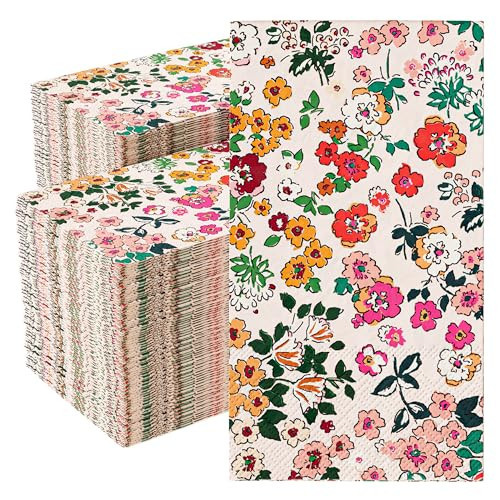 Trendables Floral Napkins for decoupage 100 Pcs 3 Ply floral paper napkins decorative Guest Towels Disposable Bathroom, Flower Design For Tea Party Decorations, Dinners & Weddings | Amazon (US)