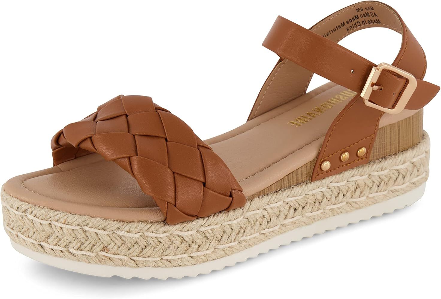 Women's Cushionaire Mae woven espadrille wedge sandal | Amazon (US)