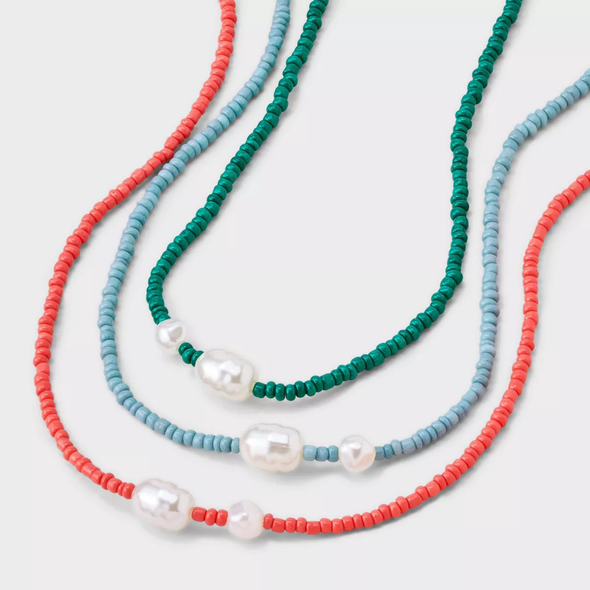 Seed Bead with Acyclic Pearl Necklace - Universal Thread™ Multicolor | Target