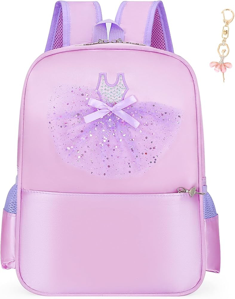 Dorlubel Cute Ballet Dance Backpack Tutu Dress Dance Bag with Key Chain Girls | Amazon (US)