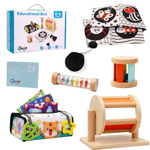 KMTJT Montessori Toys for Babies 0-6 Months | Learning Educational Box Wooden Toys for Baby Infant Newborn Toys 0-6 Months | 1st First Birthday Gifts for 0 6 12 18 Months Boys Girls | Amazon (US)