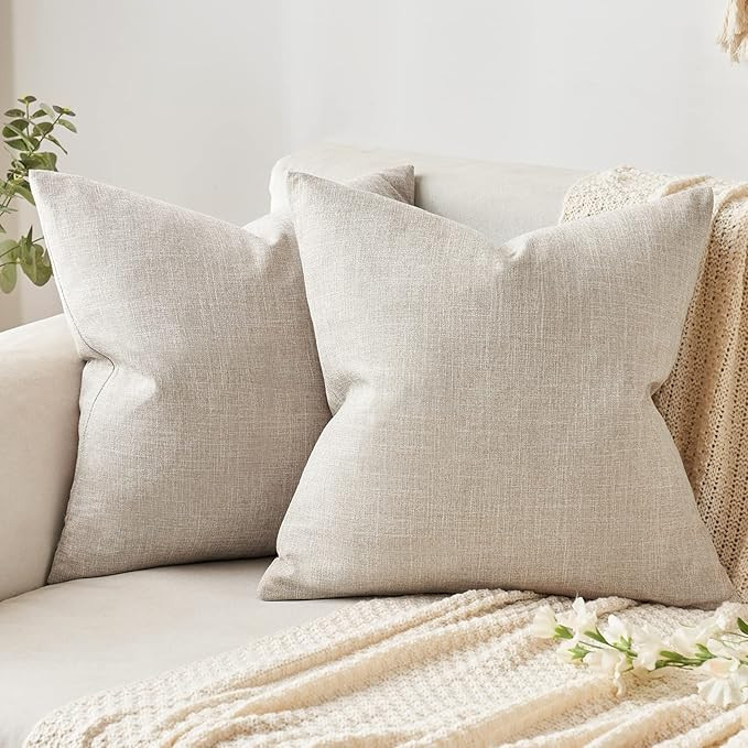 MIULEE Pack of 2 Decorative Linen Burlap Pillow Covers Farmhouse Boho Accent Pillowcases for Sofa... | Amazon (CA)