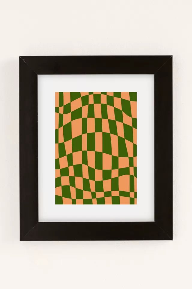 Little Dean Checkered Yellow And Green Art Print | Urban Outfitters (US and RoW)