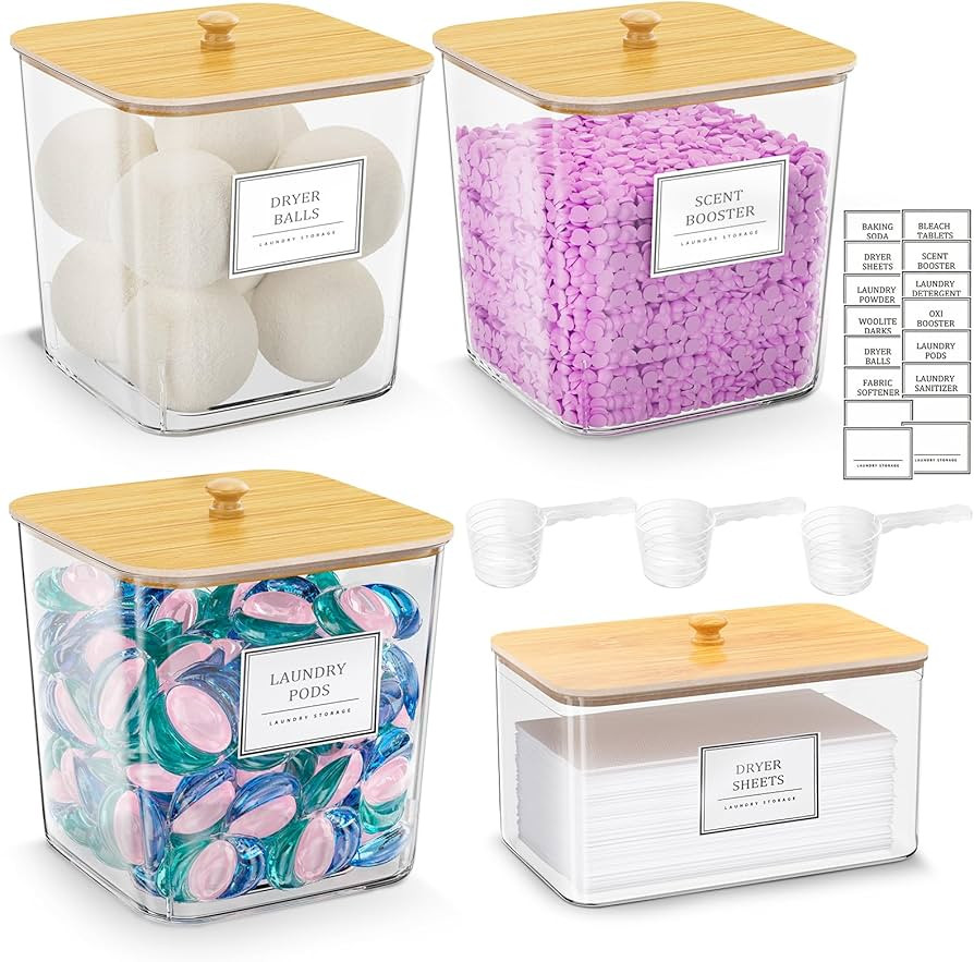 Laundry Pods Storage Container, Clear Laundry Room Organization and Storage ,Detergent Powder Con... | Amazon (US)