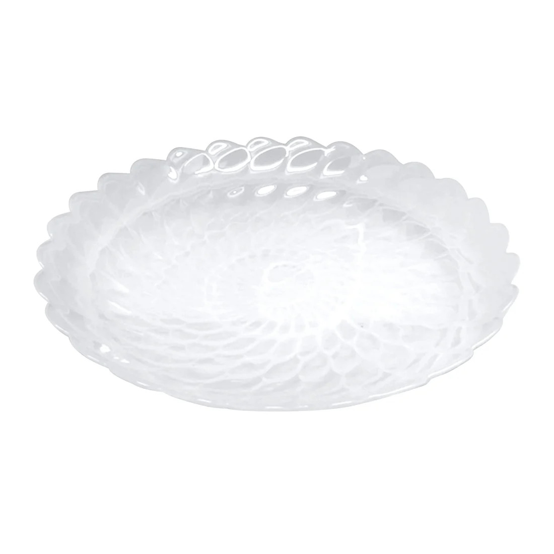 Alabaster White Large Scallop Rim Bowl | Mariposa