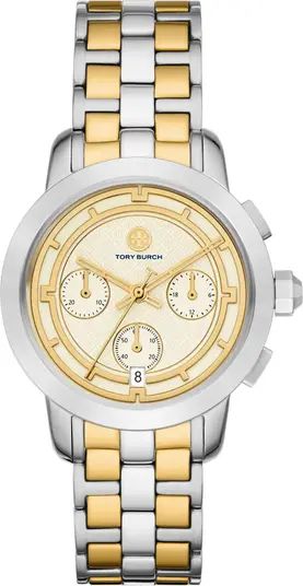 The Tory Two-Tone Chronograph Bracelet Watch, 37mm | Nordstrom