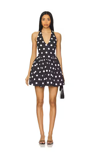 Deven Mini Dress in Black Polka Dot | Revolve Clothing (Global)
