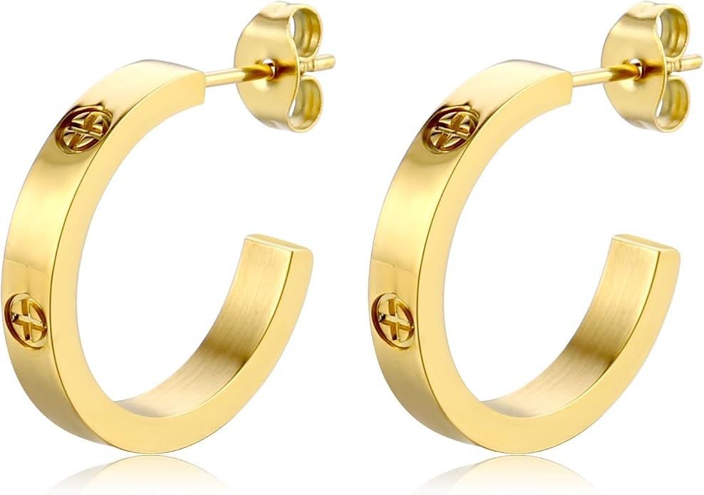 Ladies' Love Friendship Earrings Ring Earrings Stainless Steel Durable Low Allergy Friendship Jew... | Amazon (US)