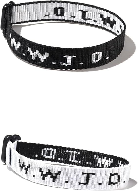 Pingyongchang 2Pcs WWJD Matching Bracelet What Would Jesus Do Letter Hnadmade Braided Bracelets I... | Amazon (US)
