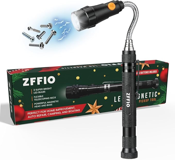 Gifts for Men Stocking Stuffers for Adults Christmas - Magnetic Flashlight Pickup Tool White Elep... | Amazon (US)