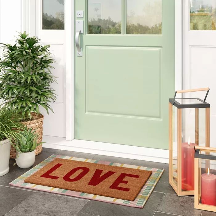 1'6"x2'6" Love Doormat Red - Threshold™ | Target