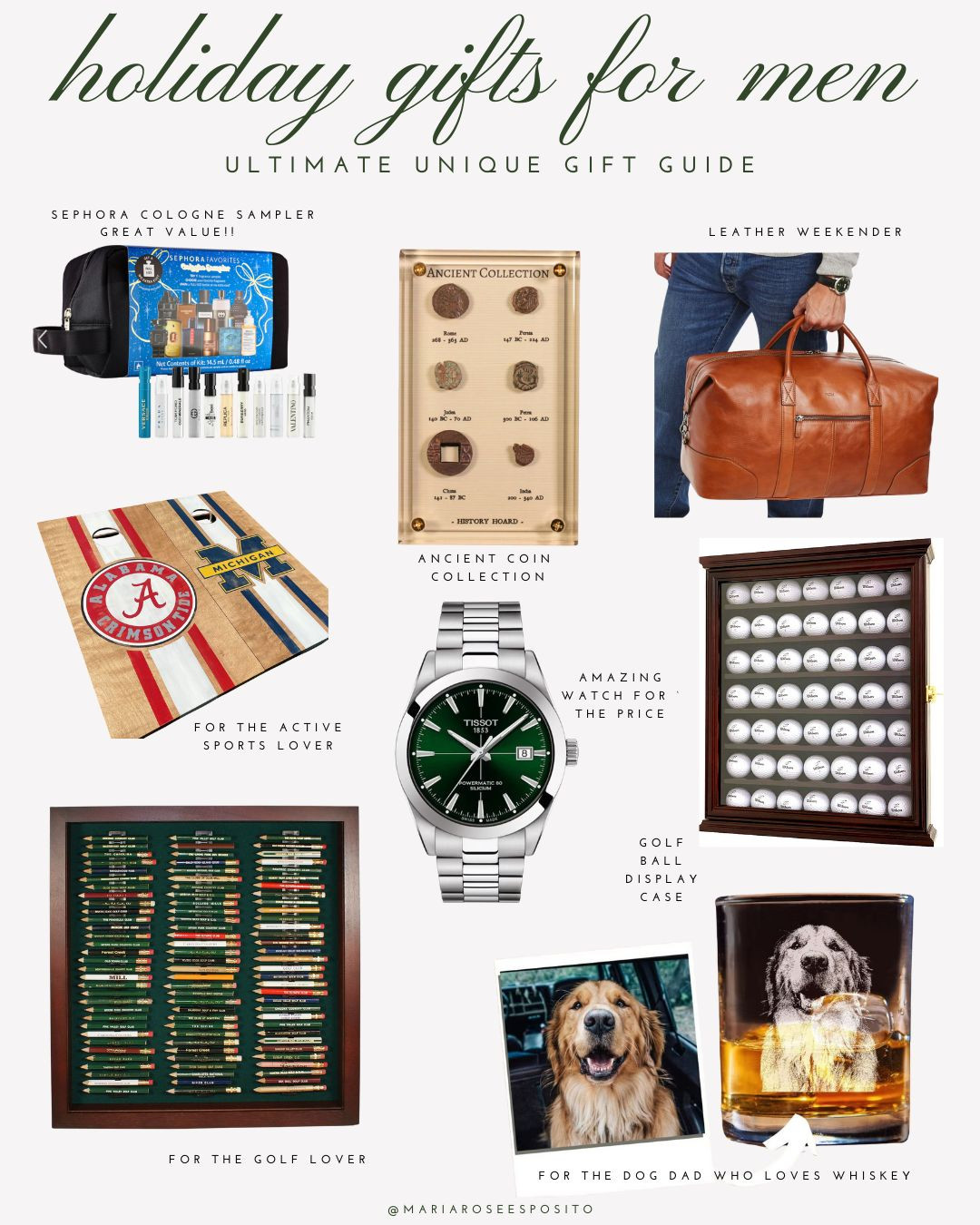 Holiday gifts for men that are actually good, part one! Whether he loves golf, history or his dog, these affordable Christmas gift ideas are unique and thoughtful...perfect for any man in your life! 

 #LTKCyberWeek #LTKGiftGuide #LTKMens