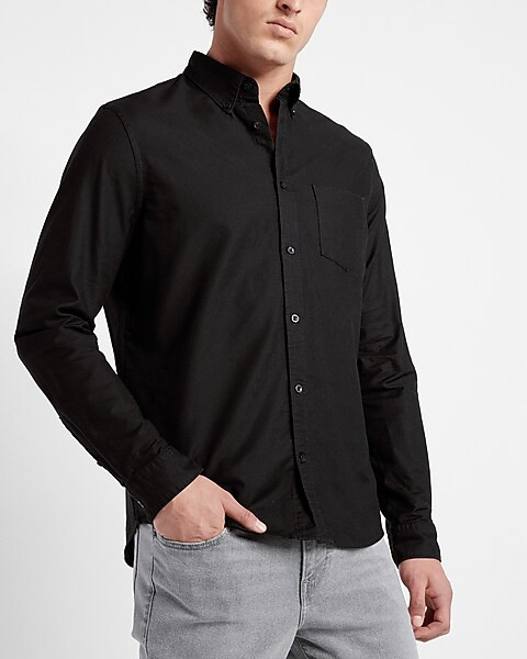 Solid Stretch Oxford Shirt | Express