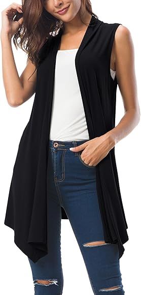 Urban CoCo Women’s Sleeveless Asymmetric Hem Open Front Cardigan Vest | Amazon (CA)