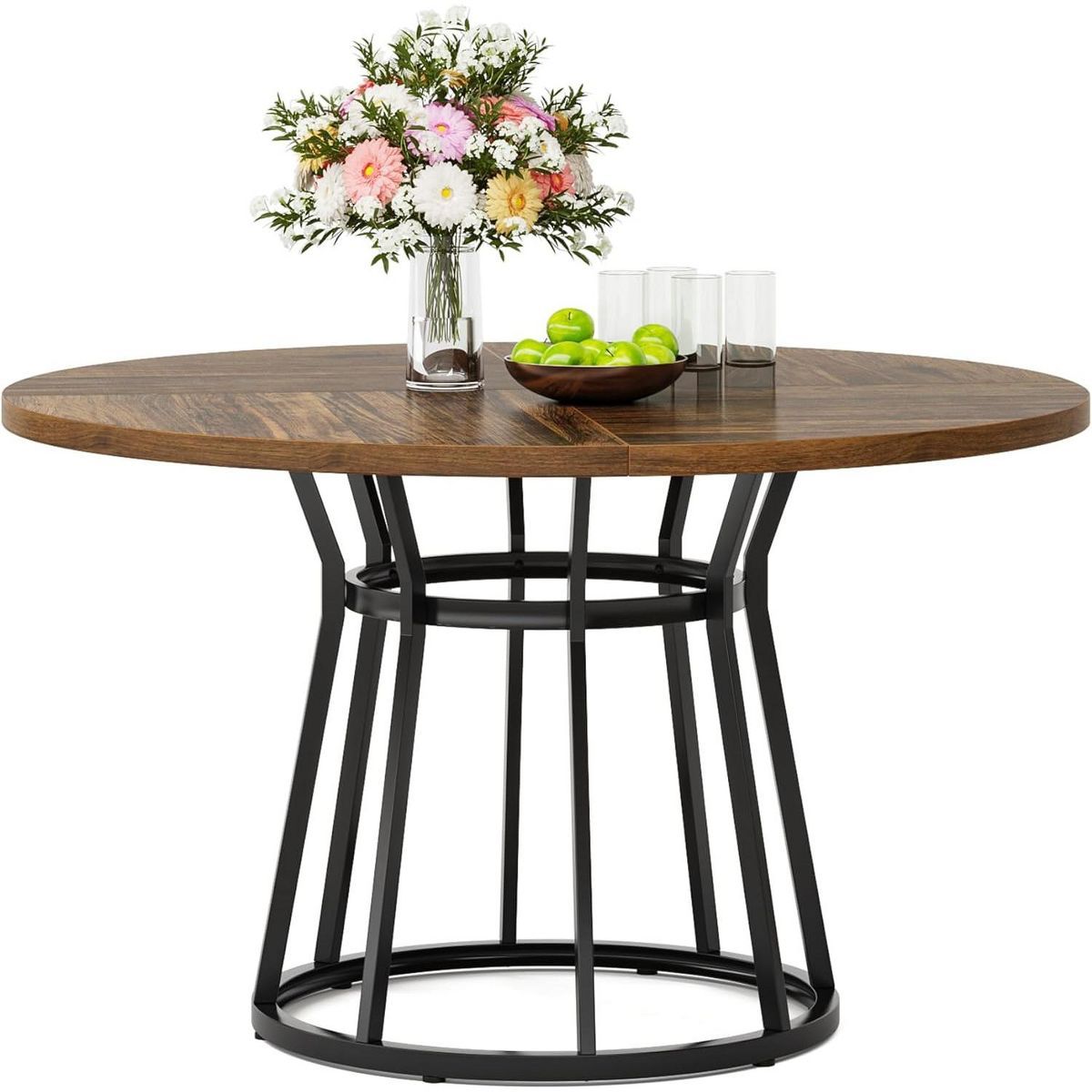 Tribesigns 47.2-Inch Round Dining Table for 4 People, Circle Dining Room Table with Metal Base | Target