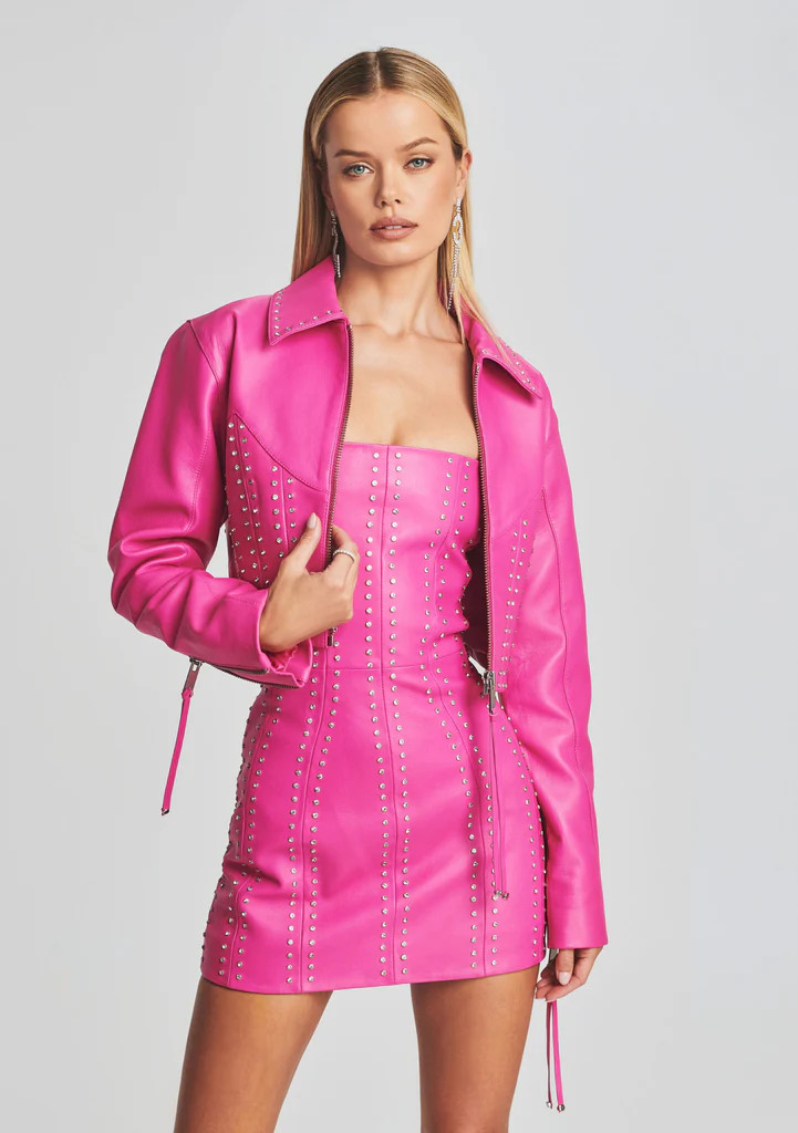 Castor Embellished Leather Jacket | Retrofete