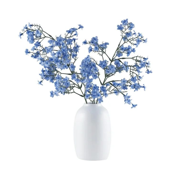 My Texas House Blue Faux Floral Springs in White Ceramic Vase, 16" Height | Walmart (US)