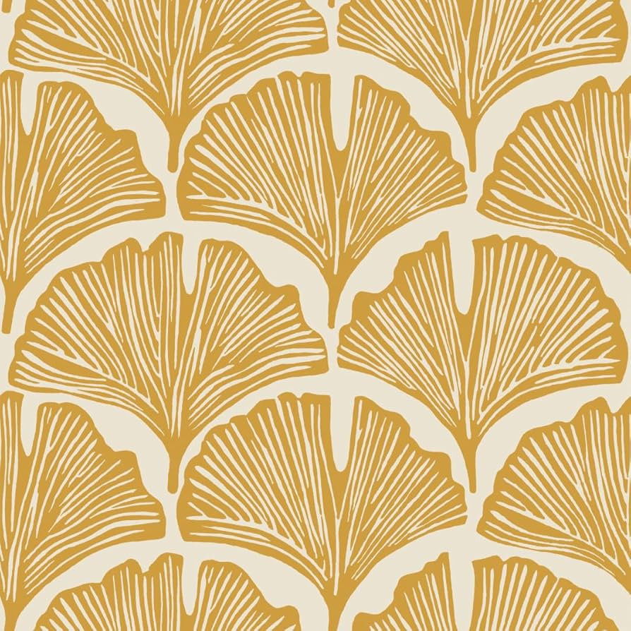 Tempaper x Novogratz Golden Mustard Feather Palm Removable Peel and Stick Wallpaper, 20.5 in X 16... | Amazon (US)