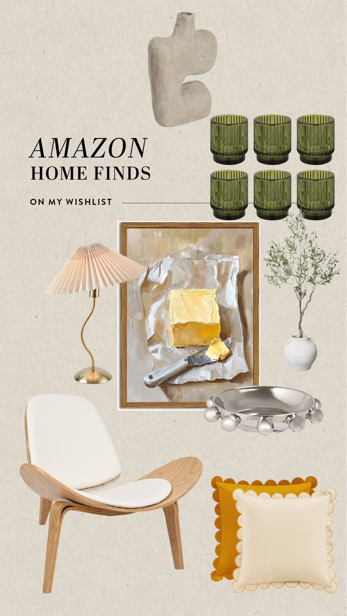 My Amazon wishlist has slowly turned into a mood board for the home lately. Saving these for future corners around the apartment.

Olive tree, fluted table lamp, butter artwork, abstract wall art, travertine decor, neutral home, cozy apartment, Amazon decor, home styling, organic modern

#LTKHome