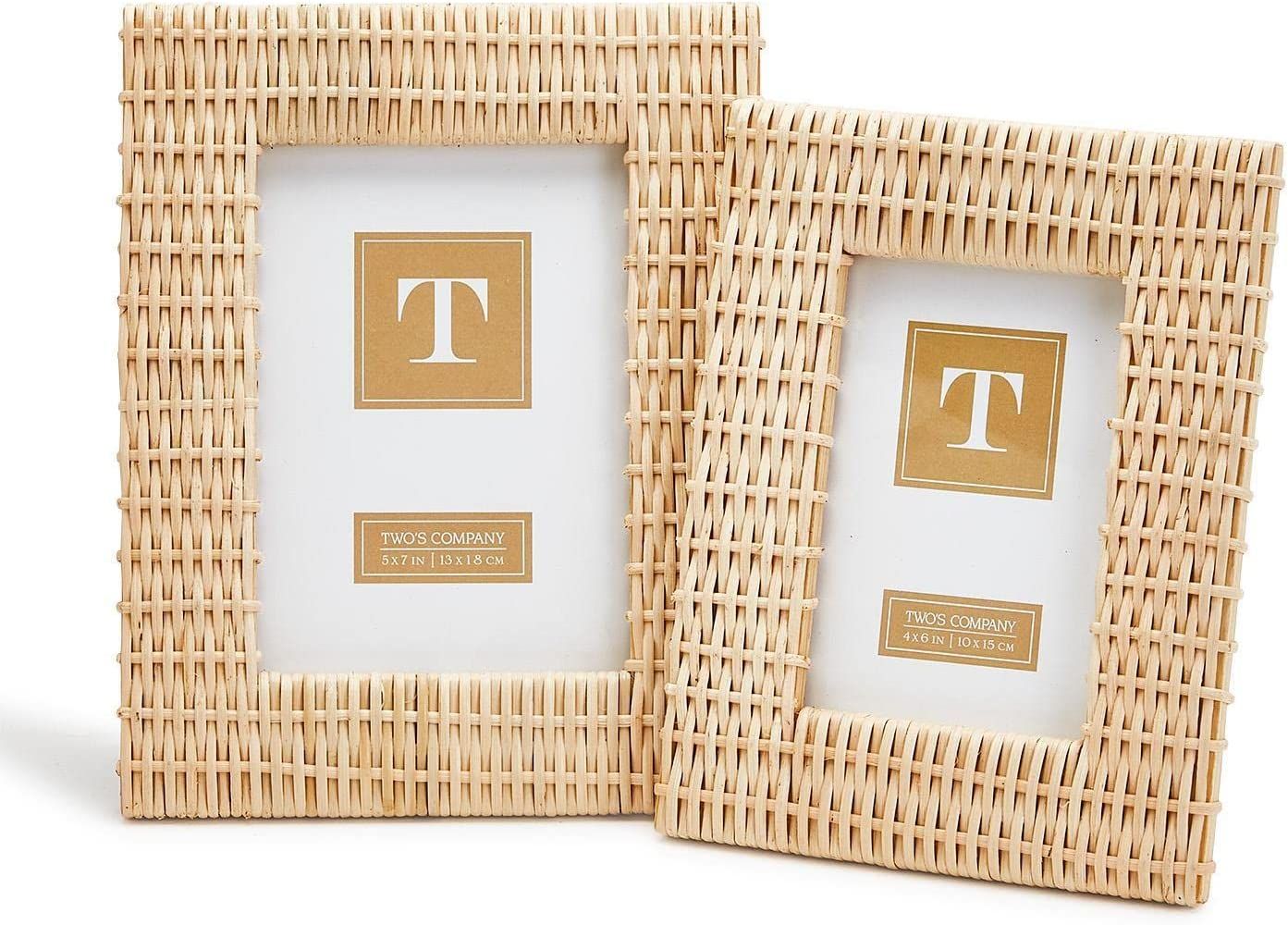 Two's Company Criss Cross Weft And Weave Set Of 2 Photo Frames Includes 2 Sizes | Amazon (US)