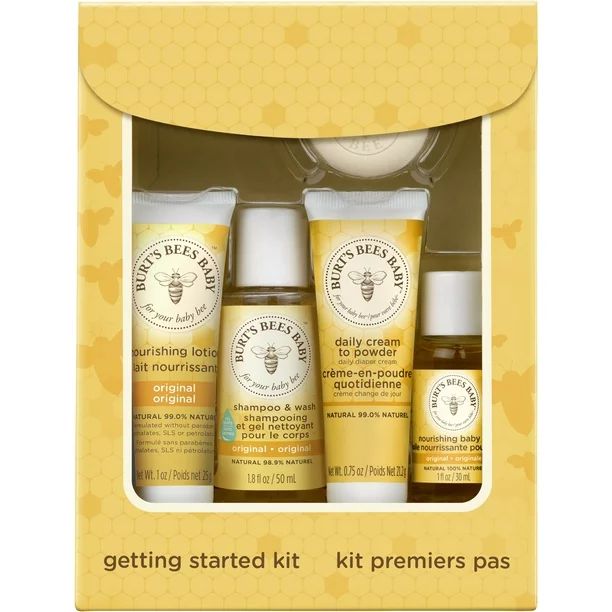 Burt's Bees Baby Getting Started Gift Set, 5 Trial Size Baby Skin Care Products | Walmart (US)