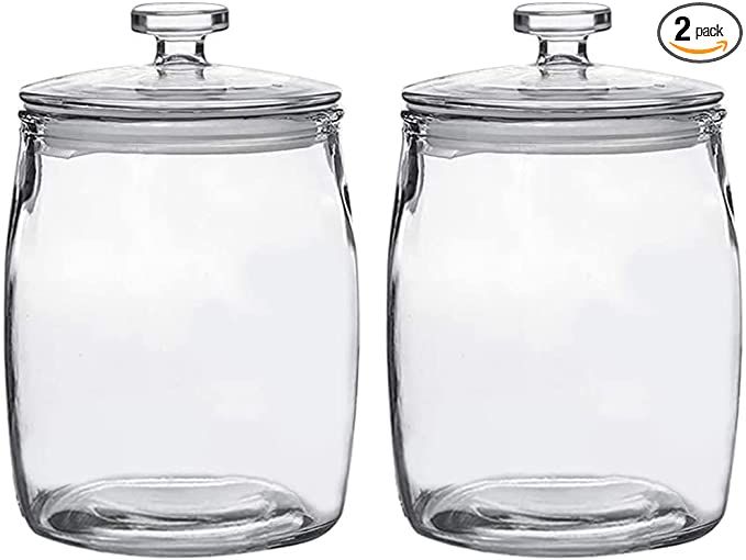 1/2 Gallon Glass Jars with Lid, Wide Mouth Cookie Jars Set of 2, Apothecary Jars for Candy, Glass... | Amazon (US)