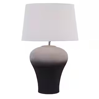 Litton Lane 23 in. Black Ceramic Table Lamp | The Home Depot