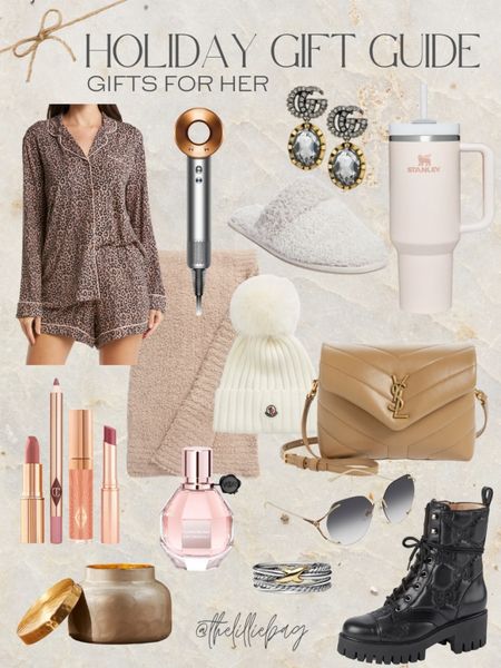 Holiday gift guide for her. Gifts for mom, grandma, sister. Stanley tumbler. Pajamas. Barefoot dreams slippers. Perfume. Designer shoes. Designer handbag. Earrings. Ring. Charlotte tilbury gift set. Hair dryer Dyson. Barefoot dreams blanket. Comfy and cozy. Candle. Gucci sunglasses  

#LTKHoliday #LTKunder100 #LTKstyletip