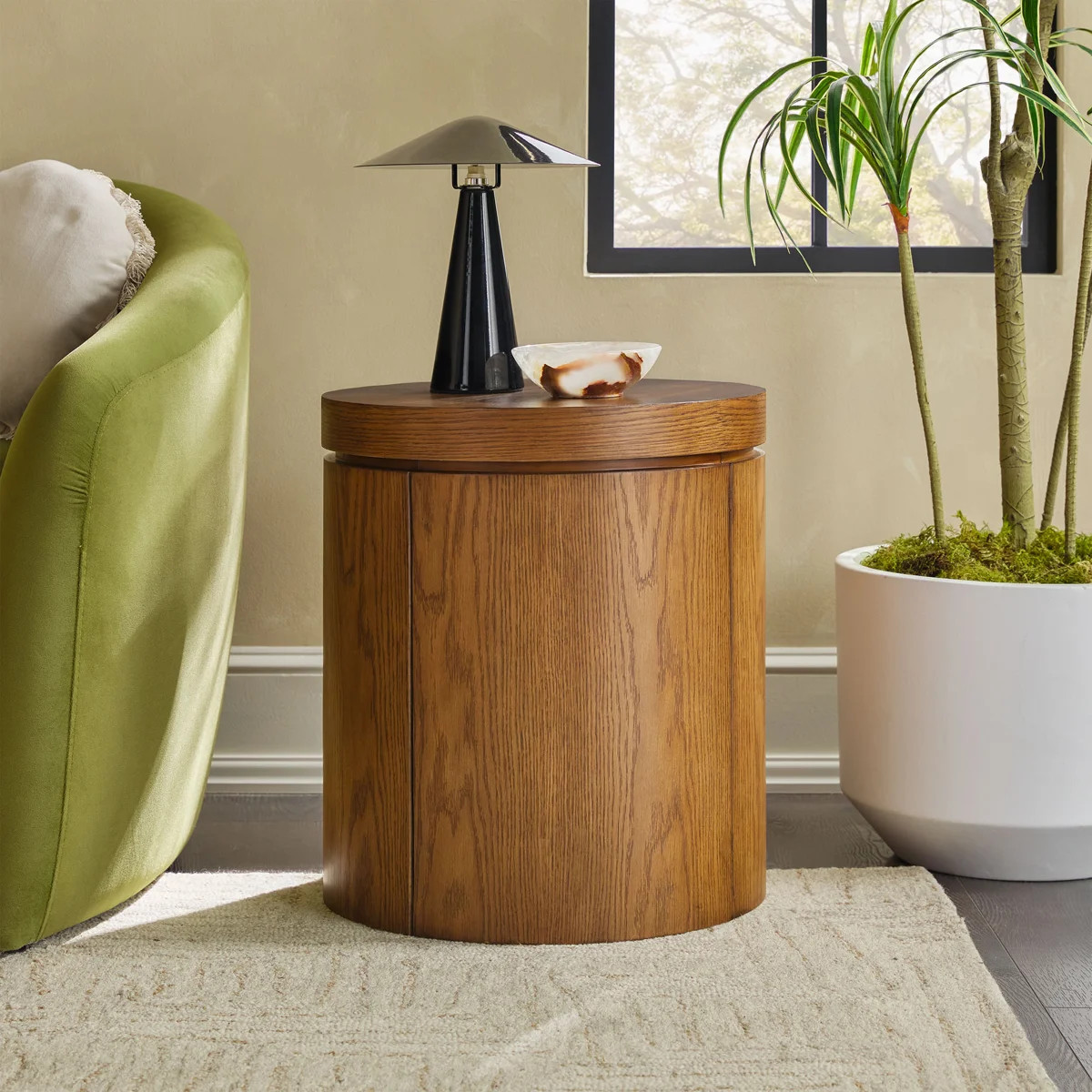 Aaric Modern Easy Assembly Round Solid Oak Wood 18" Side Table | Wayfair North America