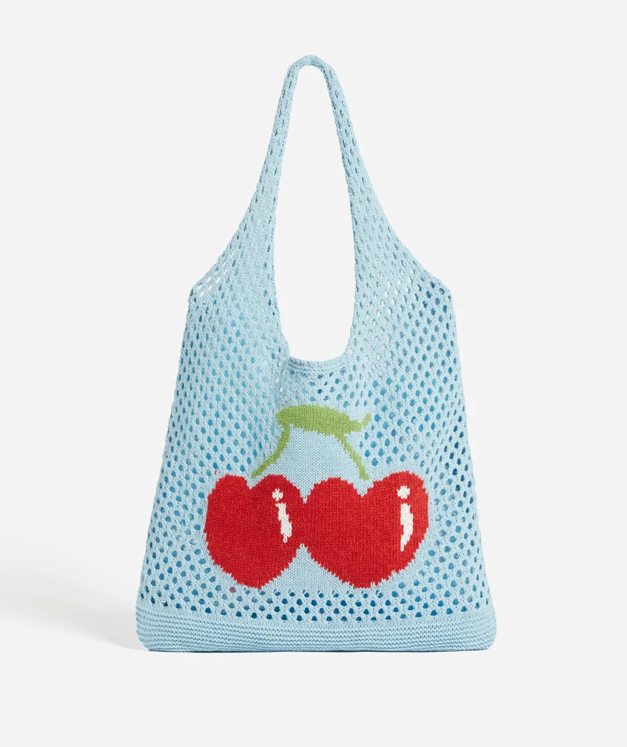 CHERRY HEART CROCHET TOTE BAG | Sportsgirl