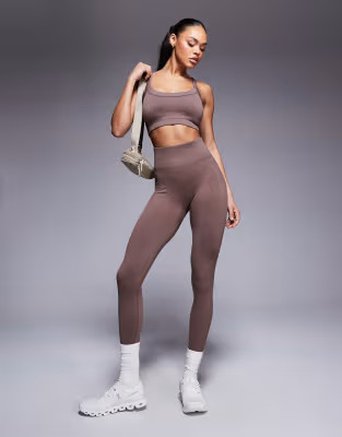 4505 sculpting seamless gym set in milk chocolate | ASOS (Global)
