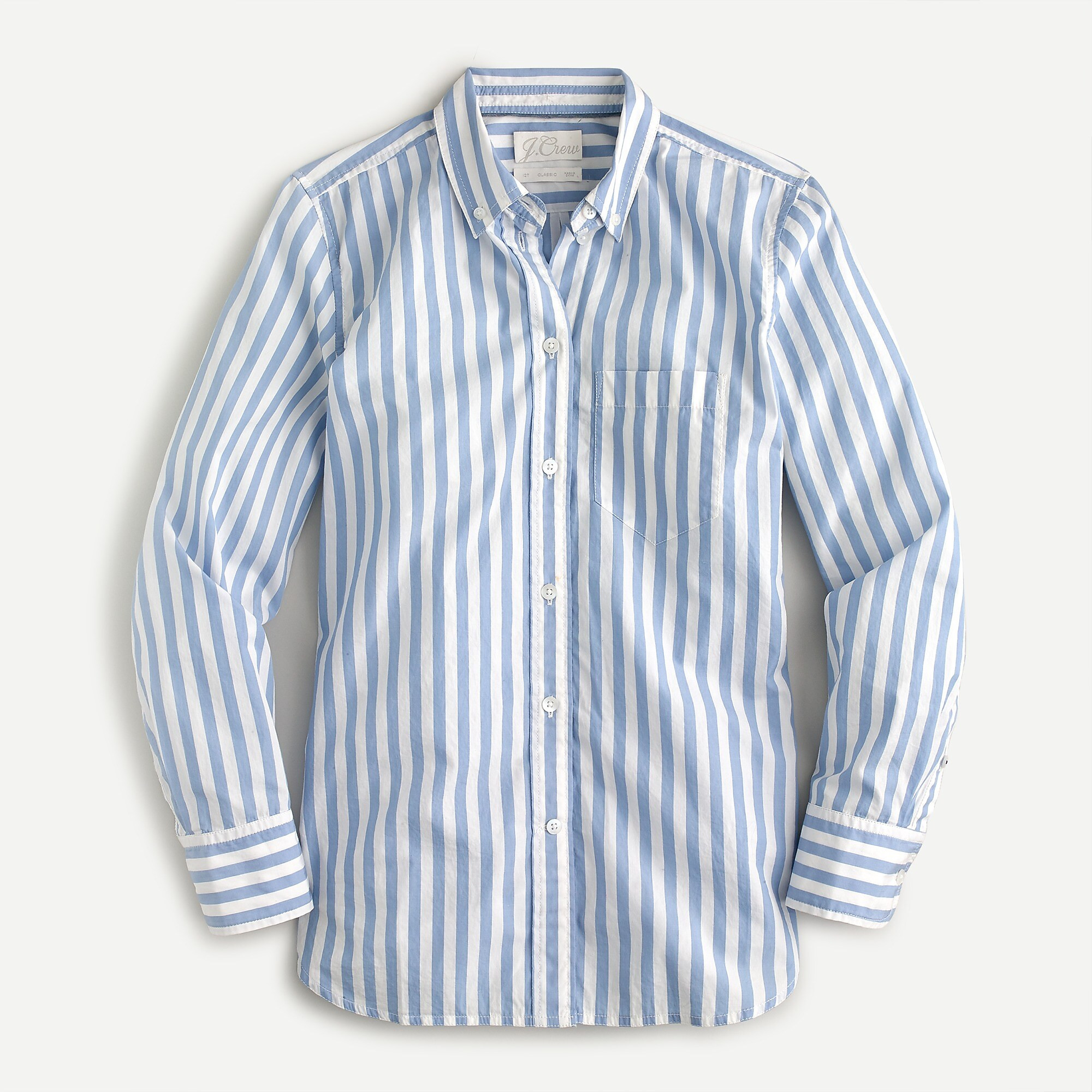 Classic-fit washed cotton poplin shirt in stripe | J. Crew US