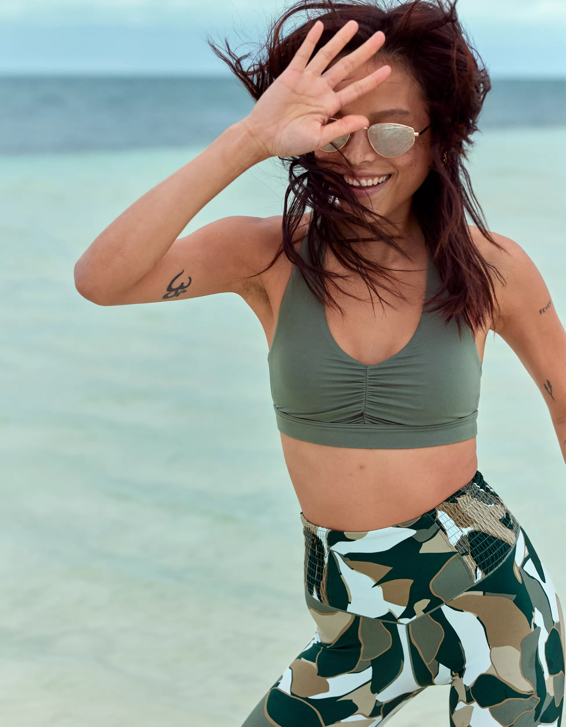 OFFLINE By Aerie Real Me Ruched Sports Bra | American Eagle Outfitters (US & CA)