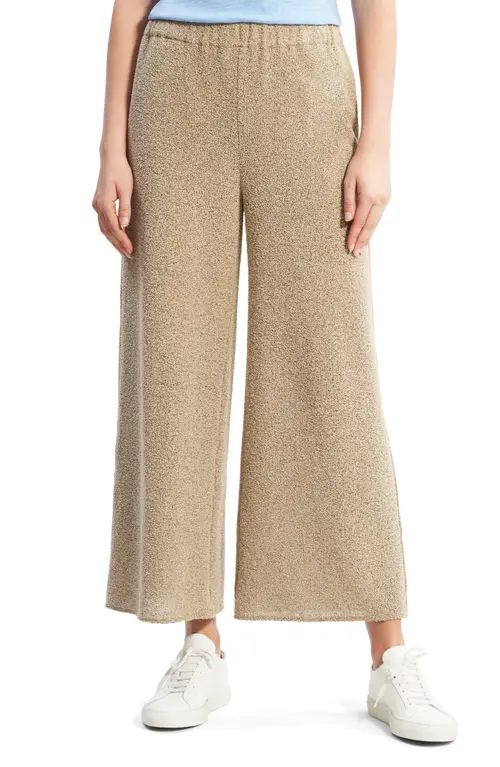 Theory Wide Leg Tweed Pants in Taupe at Nordstrom, Size Medium | Nordstrom