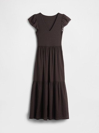 Modern Mixed Media Ruffle Maxi Dress | Gap (US)