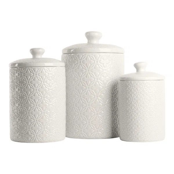 Embossed 3 Piece Kitchen Canister Set | Wayfair North America