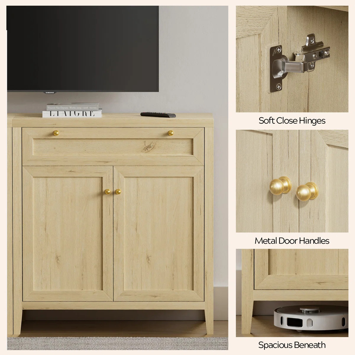 Farmhouse Wooden Buffet Sideboard With A Drawer | Wayfair North America