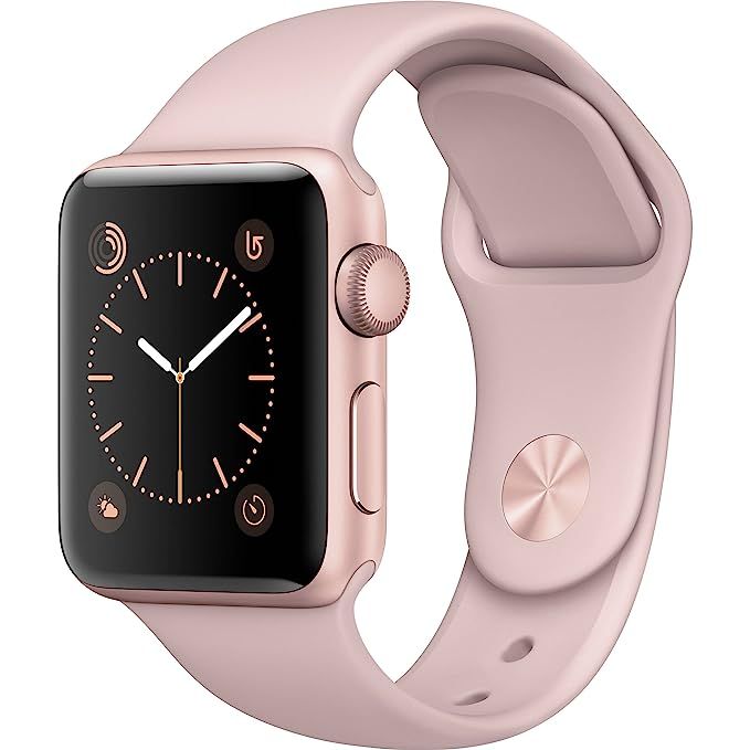 Renewed Apple Watch Series 2, 42mm Rose Gold Aluminum Case with Pink Sand Sport Band | Amazon (US)