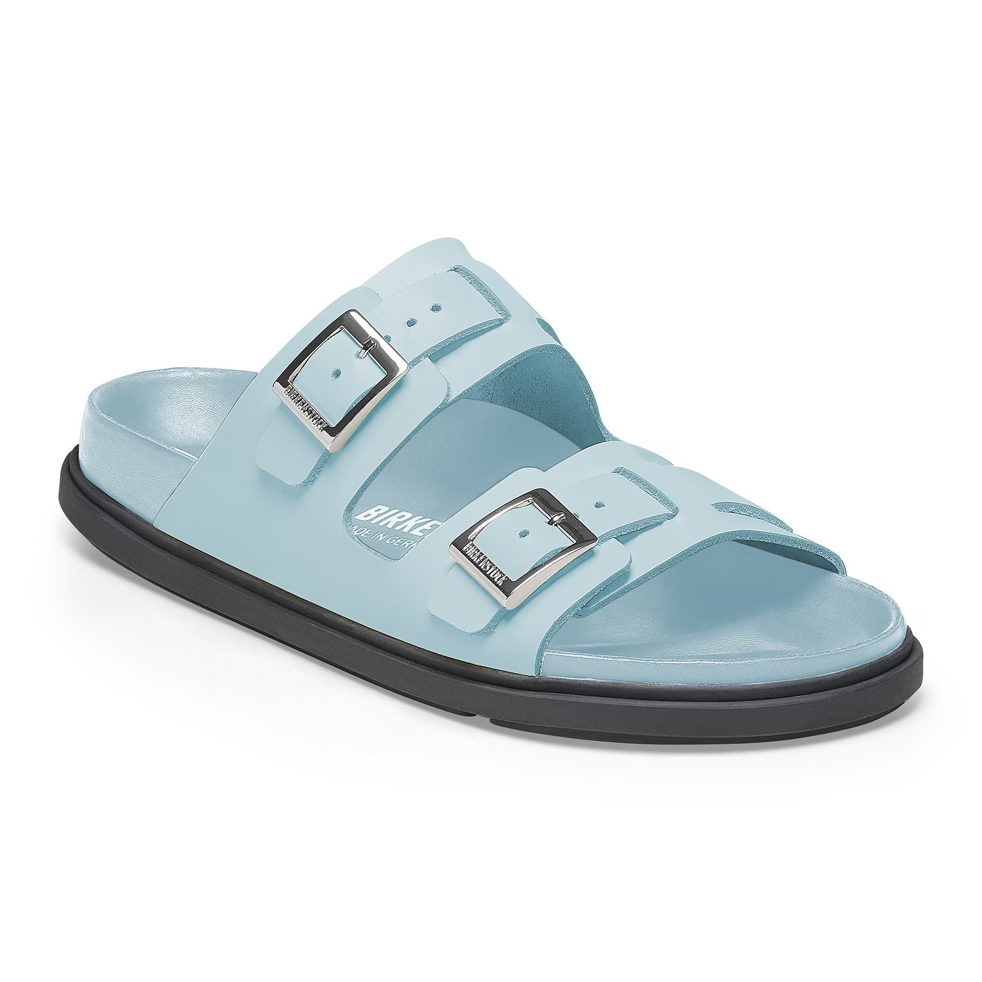 St Barths Leather Mineral Blue Two-Strap Sandals | Birkenstock USA