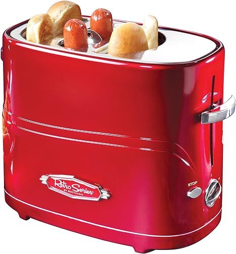 Nostalgia 2 Slot Hot Dog and Bun Toaster with Mini Tongs, Hot Dog Toaster Works with Chicken, Tur... | Amazon (US)