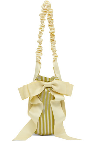 Green & Beige Demi-Baguette Bag | SSENSE