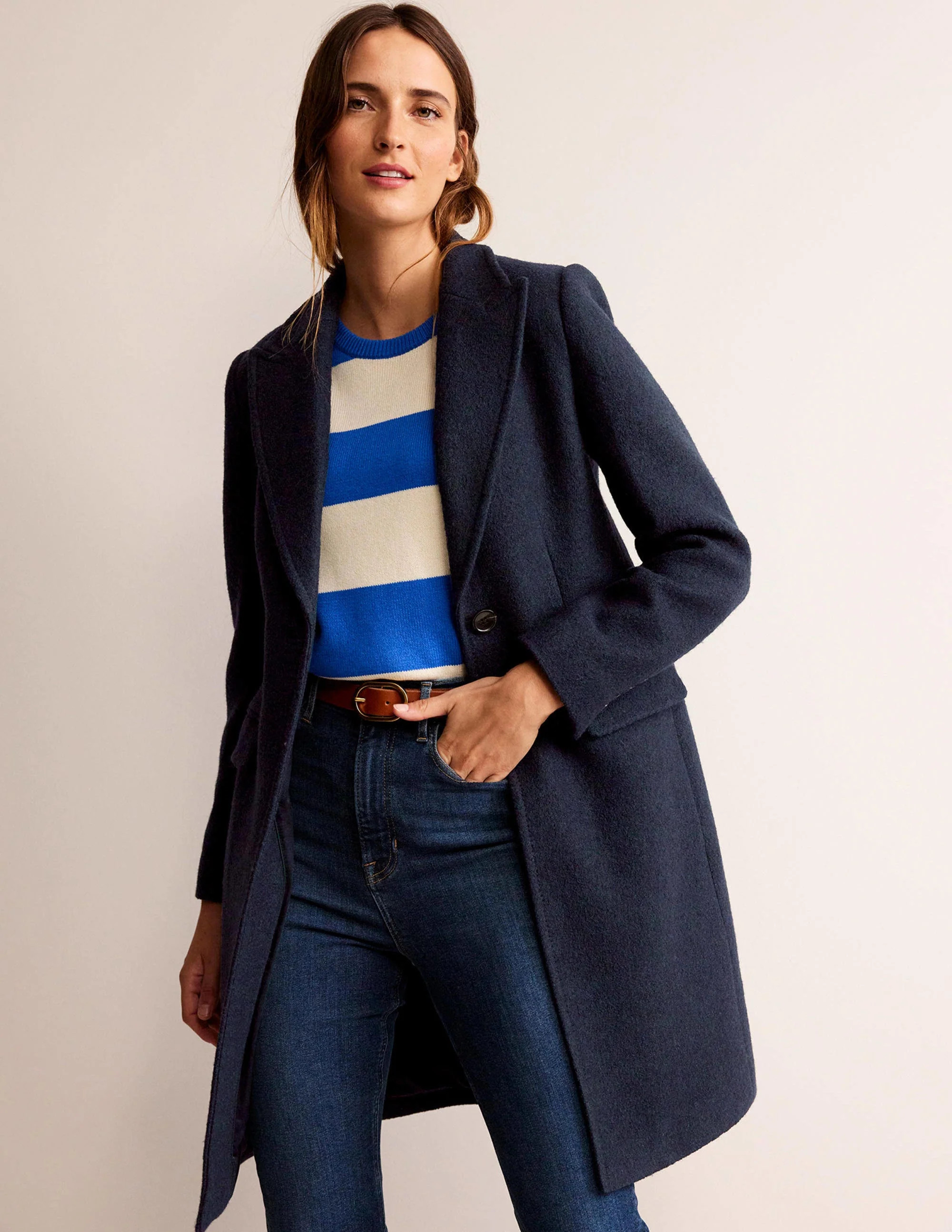 Canterbury Textured Coat-Navy | Boden (US)