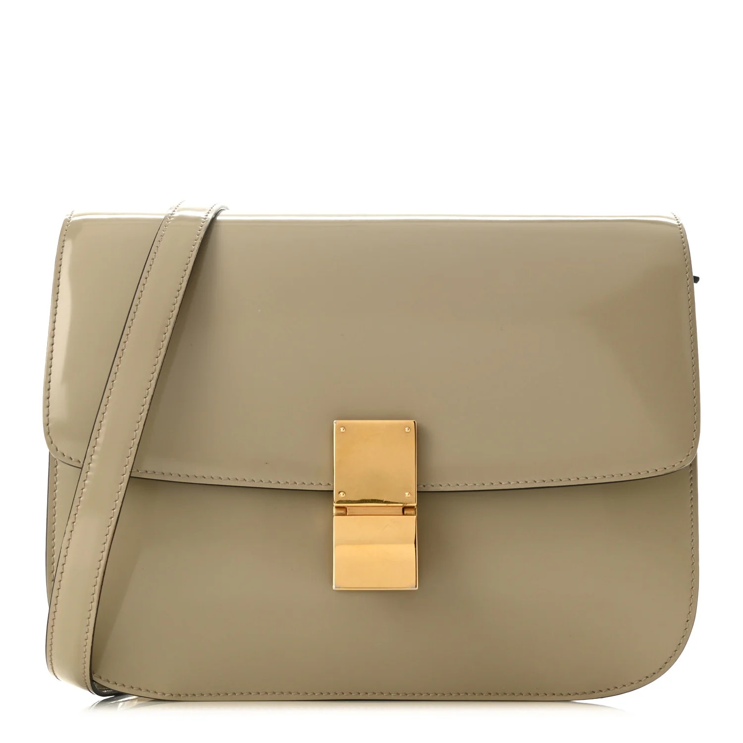 CELINE Box Calfskin Medium Classic Box Flap Bag Quartz | FASHIONPHILE (US)