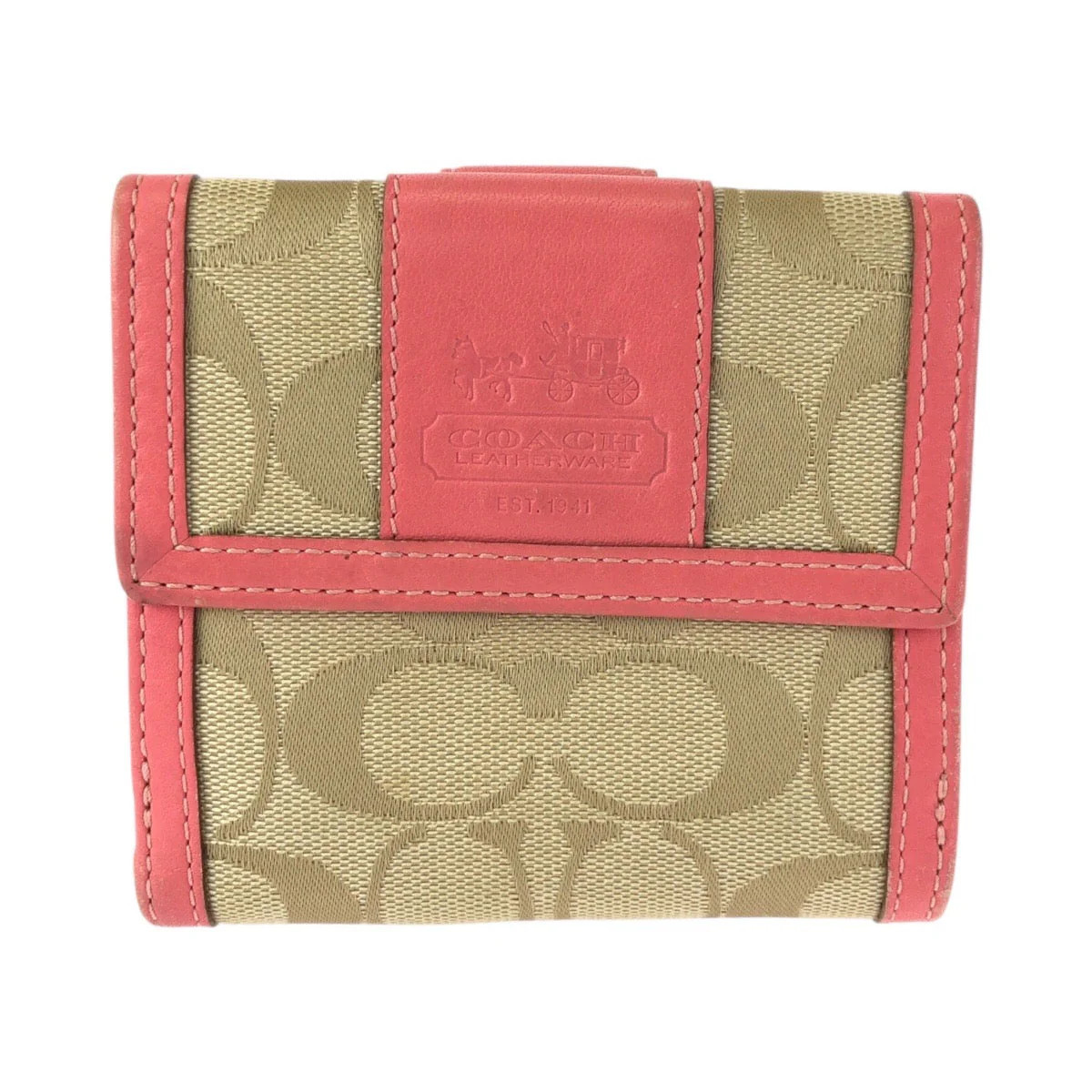 Coach Canvas Leather Compact Wallet | Shop Simon