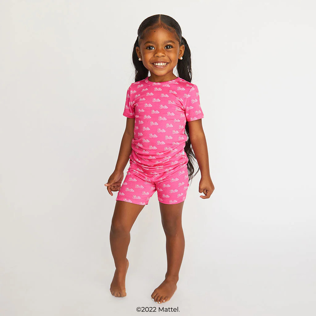Pink Toddler Short Sleeve Pajamas | Barbie™ | Posh Peanut